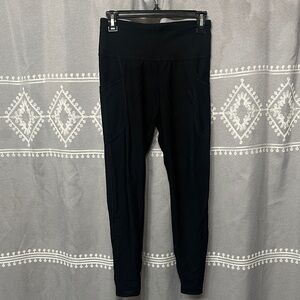 Old Navy Ribbed Black High-Rise PowerSoft Leggings M